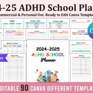 Kế hoạch học tập ADHD - Canva Graphics