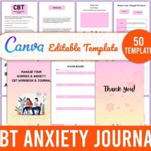 Nhật ký lo âu CBT có thể chỉnh sửa- Canva Graphics